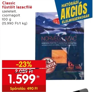 Spar Classic füstölt lazacfilé 100g ajánlat