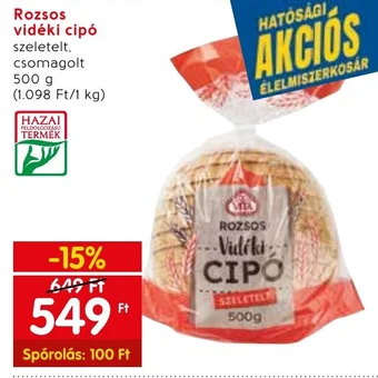 Spar Rozsos vidéki cipó 500g ajánlat