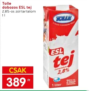 Spar Tolle dobozos ESL tej 1l ajánlat