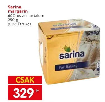 Spar Sarina margarin 250g ajánlat