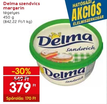 Spar Delma szendvics margarin 450g ajánlat