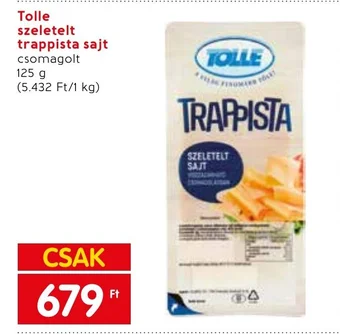 Spar Tolle szeletelt trappista sajt 125g ajánlat