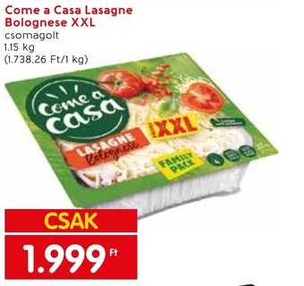 Spar Come a Casa Lasagne Bolognese XXL 1,15kg ajánlat