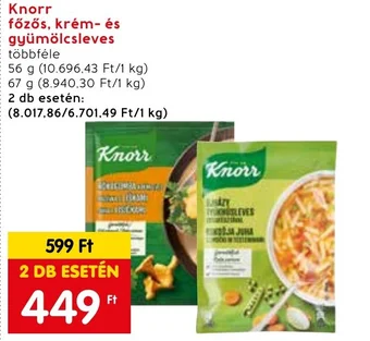 Spar Knorr főzős krém és gyümölcsleves 67 ajánlat