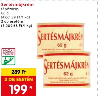 Spar Sertésmájkrém 62g ajánlat