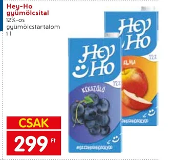 Spar Hey Ho gyümölcsital 1l ajánlat