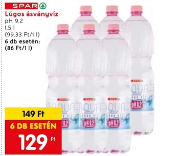 Spar SPAR Lúgos ásványvíz 1,5l ajánlat