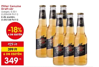 Spar Miller Genuine Draft sör 0,33l ajánlat