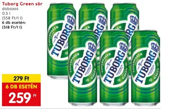 Spar Tuborg Green sör 0,5l ajánlat