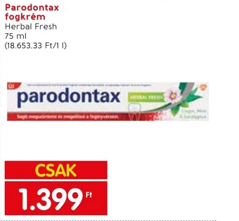 Spar Parodontax fogkrém 75ml ajánlat