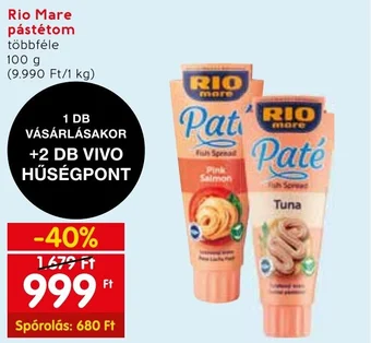 Spar Rio Mare pástétom 100g ajánlat