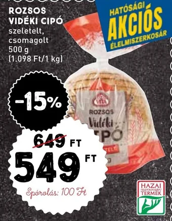Interspar ROZSOS VIDÉKI CIPÓ 500g ajánlat