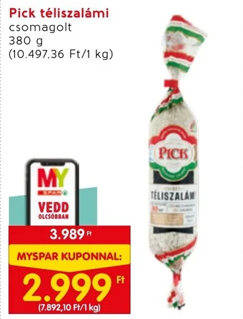 Interspar Pick téliszalámi 380g ajánlat