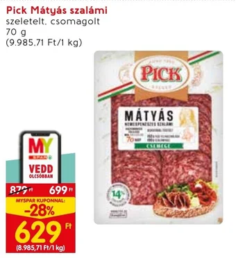 Interspar Pick Mátyás szalámi 70 g ajánlat