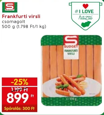 Interspar Frankfurti virsli 500g ajánlat
