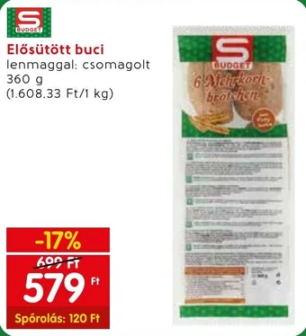 Elősütött buci 360g