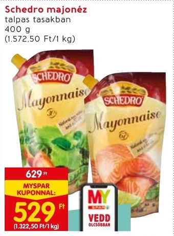 Interspar Schedro majonéz 400g ajánlat