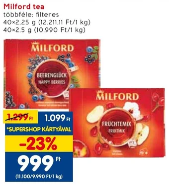 Interspar Milford tea 40x2,25g ajánlat