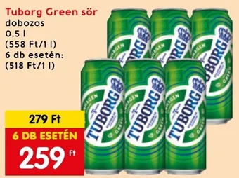 Interspar Tuborg Green sör 0,5l ajánlat