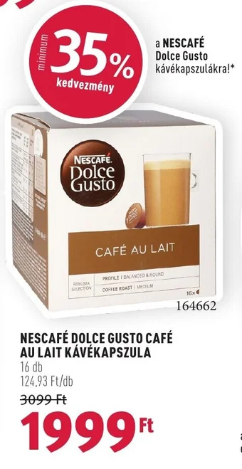 NESCAFÉ DOLCE GUSTO CAFÉ AU LAIT KÁVÉKAPSZULA, 16db