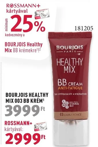 Rossmann BOURJOIS HEALTHY MIX 003 BB KRÉM ajánlat