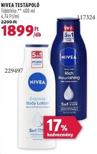 Rossmann NIVEA TESTÁPOLÓ, 400ml ajánlat