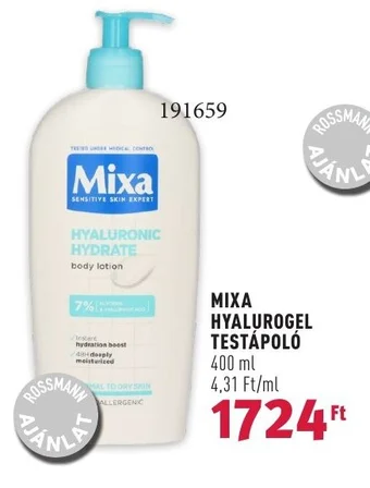 Rossmann MIXA HYALUROGEL TESTÁPOLÓ 400 ml ajánlat