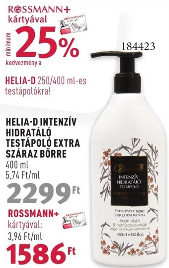 HELIA-D INTENZÍV HIDRATÁLÓ TESTÁPOLÓ EXTRA SZÁRAZ BŐRRE, 400ml