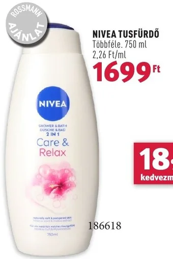 Rossmann NIVEA TUSFÜRDŐ 750ml ajánlat