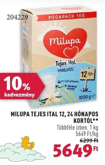 Rossmann MILUPA TEJES ITAL 12, 24 HÓNAPOS KORTÓL ajánlat