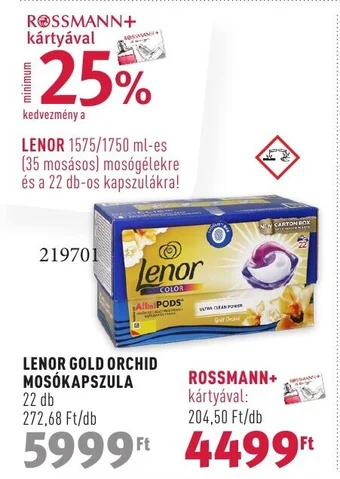 Rossmann LENOR GOLD ORCHID MOSÓKAPSZULA 22db ajánlat