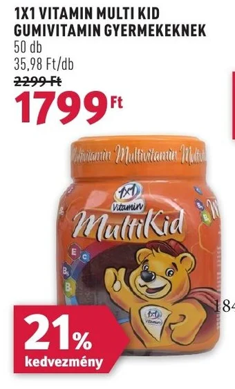 Rossmann 1X1 VITAMIN MULTI KID GUMIVITAMIN GYERMEKEKNEK 50 db ajánlat