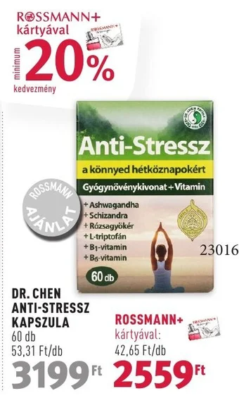 Rossmann DR. CHEN ANTI-STRESSZ KAPSZULA 60 db ajánlat