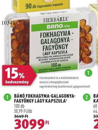 Rossmann BÁNÓ FOKHAGYMA-GALAGONYA-FAGYÖNGY LÁGY KAPSZULA 100db ajánlat