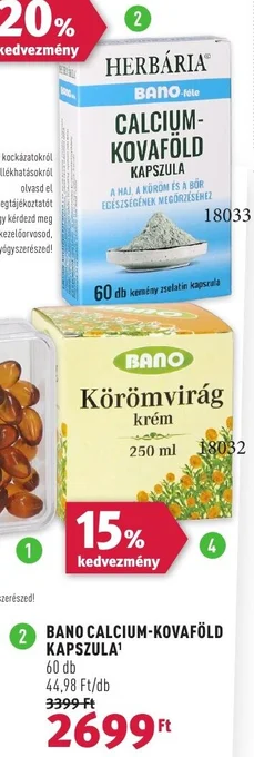 Rossmann BANO CALCIUM-KOVAFÖLD KAPSZULA 60 db ajánlat