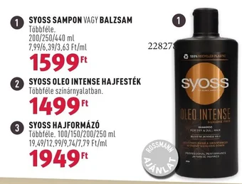 Rossmann SYOSS SAMPON VAGY BALZSAM 440ml ajánlat