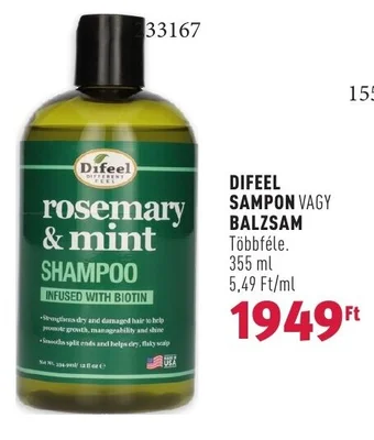 Rossmann DIFEEL SAMPON VAGY BALZSAM 355ml ajánlat