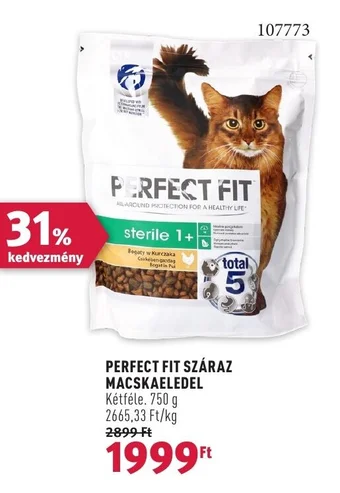 Rossmann PERFECT FIT SZÁRAZ MACSKAELEDEL 750 g ajánlat
