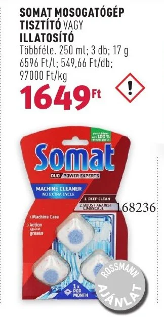 Rossmann SOMAT MOSOGATÓGÉP TISZTÍTÓ VAGY ILLATOSÍTÓ 250ml ajánlat