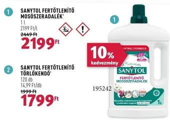 Rossmann SANYTOL FERTŐTLENÍTŐ MOSÓSZERADALÉK 1L ajánlat