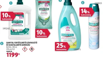 SANYTOL FERTŐTLENÍTŐ LÉGFRISSÍTŐ ÉS SZAGTALANÍTÓ AEROSZOL 300 ml