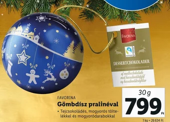 Lidl FAVORINA Gömbdísz pralinéval 30g ajánlat