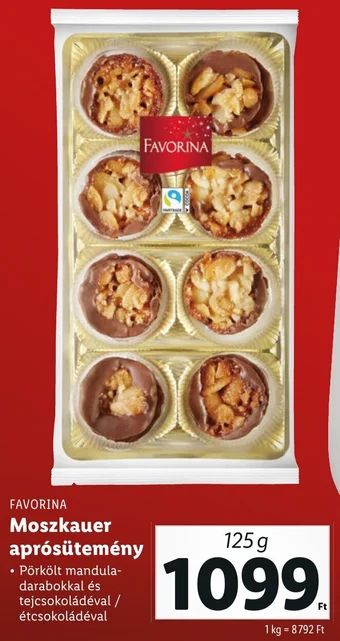Lidl FAVORINA Moszkauer aprósütemény 125g ajánlat