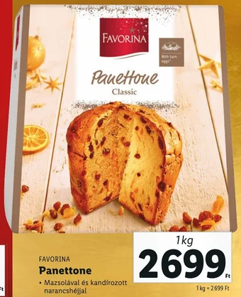 Lidl FAVORINA Panettone 1kg ajánlat