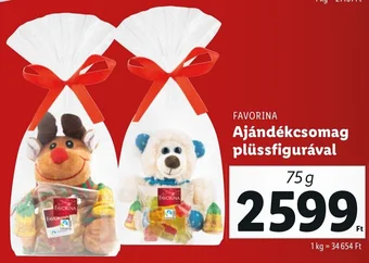 Lidl FAVORINA Ajándékcsomag plüssfigurával 75 g ajánlat