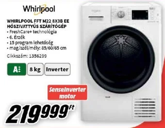 Media Markt WHIRLPOOL FFT M22 8X3B EE HŐSZIVATTYÚS SZÁRÍTÓGÉP ajánlat