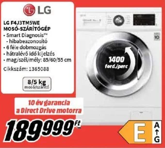 Media Markt LG F4J3TM5WE MOSÓ-SZÁRÍTÓGÉP ajánlat