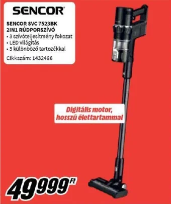 Media Markt SENCOR SVC 7523BK 2IN1 RÚDPORSZÍVÓ ajánlat