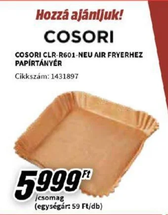 COSORI CLR-R601-NEU AIR FRYERHEZ PAPÍRTÁNYÉR