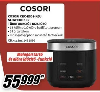 COSORI CRC-R501-KEU SLOW COOKER TÖBBFUNKCIÓS RIZSFŐZŐ